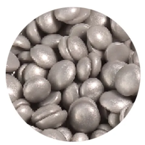 Silver Grey hard wax beans, colour swatch