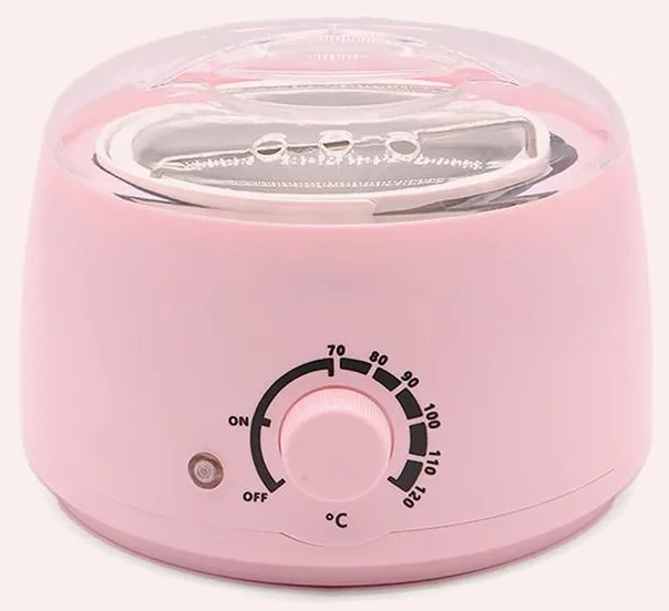 Calentador de cera depilatoria rosa de 500 ml con mando de temperatura