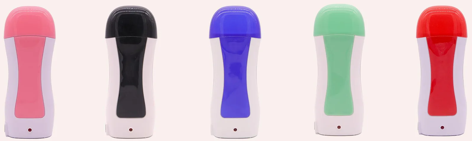 Handheld roll-on wax heaters in five colours