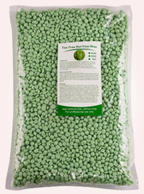 Cera en perlas de té verde en bolsa a granel, de la planta cosmética